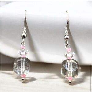 💗 Handcrafted Glass Lampwork Bead Earrings | Pink & Glass Beads | Handmade 💗